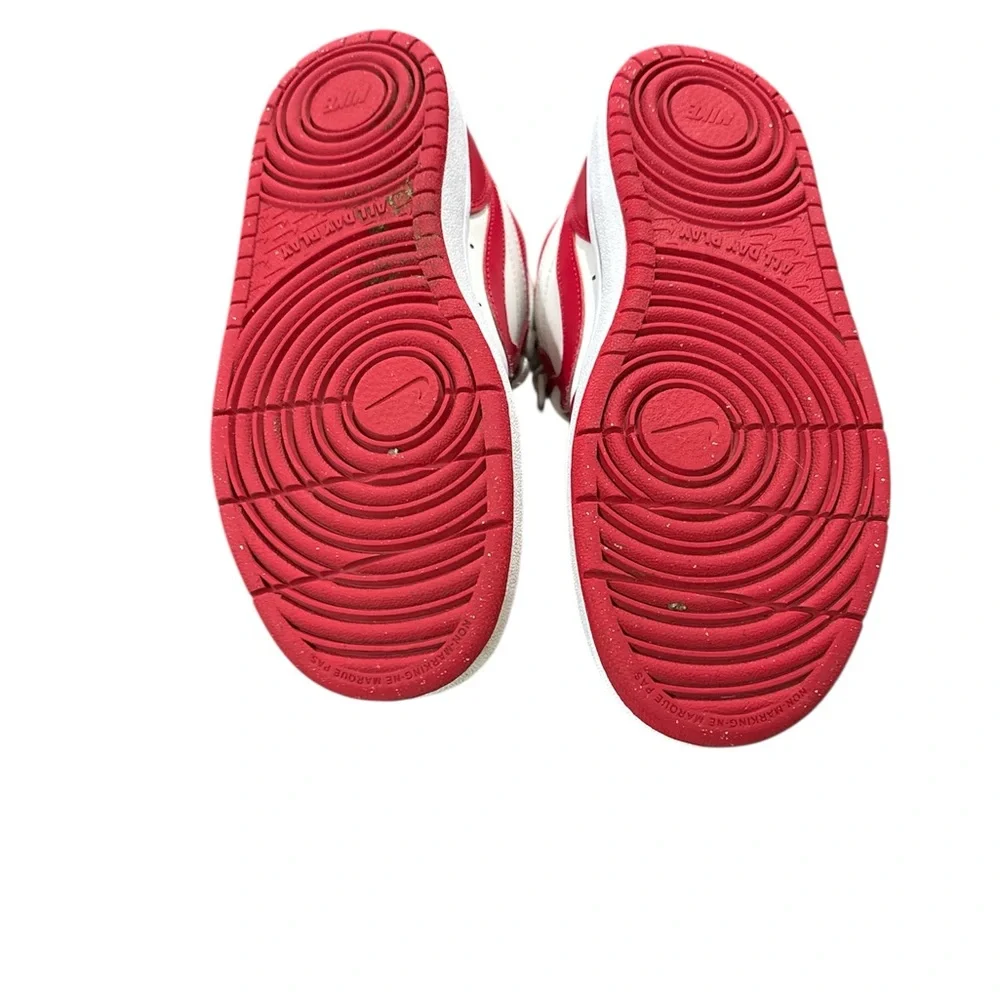 Nike Big Kid Court Borough Mid 2 Sneakers Red and White size 3.5Y